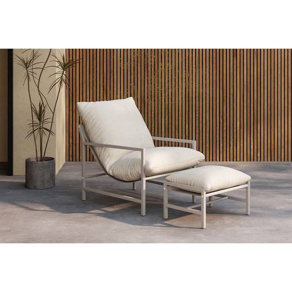 Loungesessel Corso Beige - Metall - 67 x 68 x 128 cm