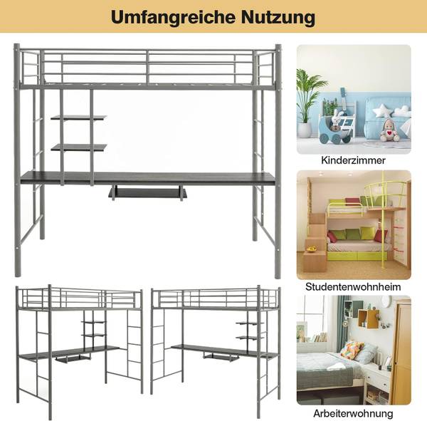 Hochbett HU10237 Silber