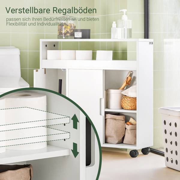 Armoire Salle de Bain BZR02-W Blanc - Bois manufacturé - 70 x 71 x 20 cm