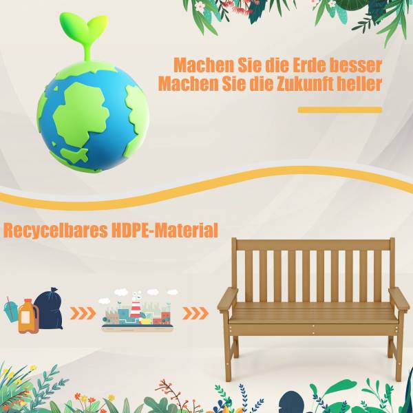 Gartenbank 85263701 Braun - 65 x 132 cm