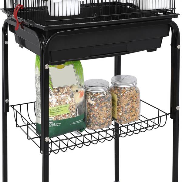 Vogelkäfig ARE94 Schwarz - Metall - 46 x 159 x 36 cm
