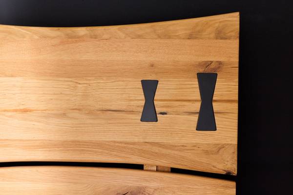 Doppelbett AMAZONAS Braun - Eiche - Wildeiche - Eisen - 205 x 109 x 220 cm