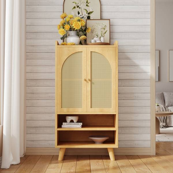 Sideboard RattanWoody Ⅳ Braun - Holzwerkstoff - 40 x 121 x 60 cm