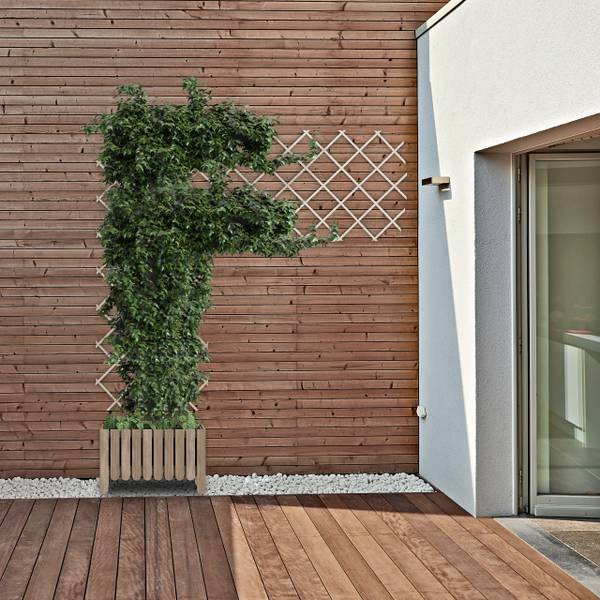Ausziehbares Rankgitter 3er Set Weiß - Holzwerkstoff - 230 x 70 x 2 cm