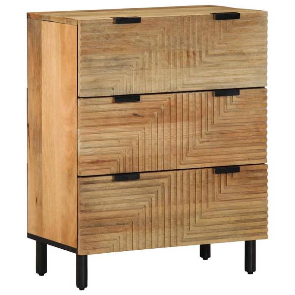 Sideboard 3043525 (2er Set) Braun - Mango - 60 x 75 x 33 cm