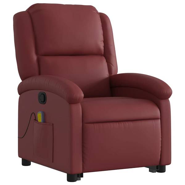 Fauteuil inclinable de massage 3032379-2 Rouge - Brun rouge