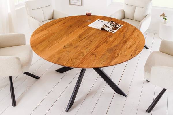 Esstisch GALAXIE Braun - Akazie - Mango - 130 x 77 x 130 cm