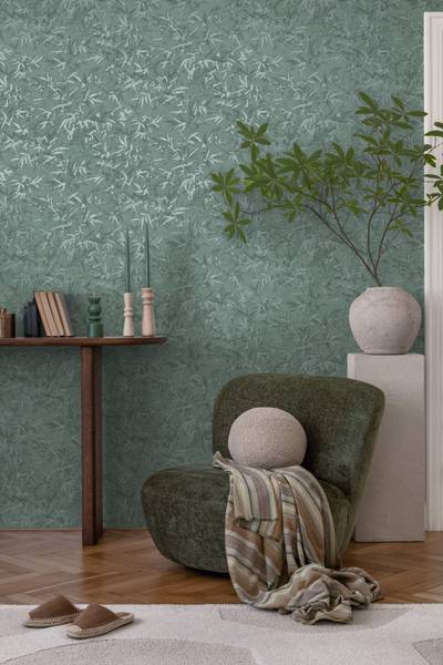 Vliestapete 790465-GU Grün - Textil - 53 x 1 x 1005 cm