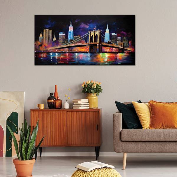 Wandbild Stadt 120 x 60 cm