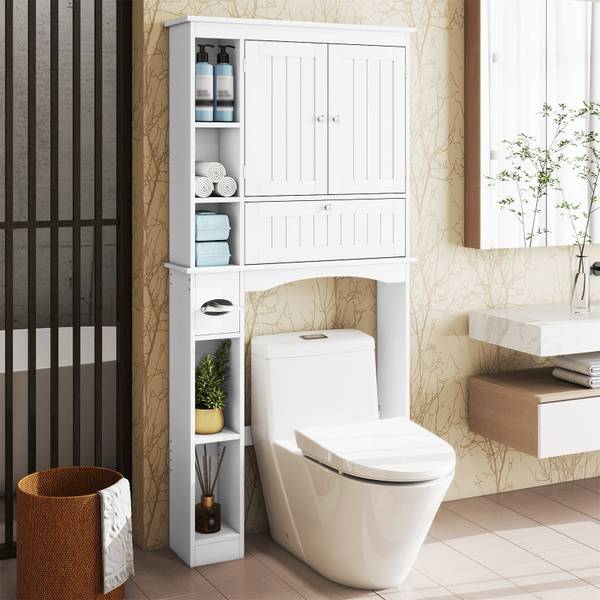 Toilettenschrank NM0585ITDE Weiß - Holzwerkstoff - 21 x 165 x 80 cm