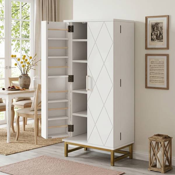 Küchenschrank BAMU339 Ⅴ Weiß - Holzwerkstoff - 60 x 130 x 40 cm