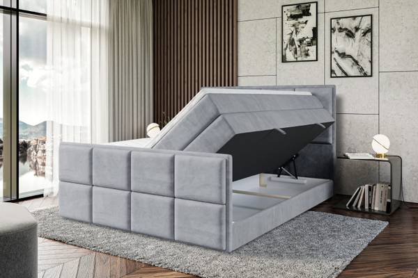 Boxspringbett NOVA-Z KING Grau - Breite: 120 cm
