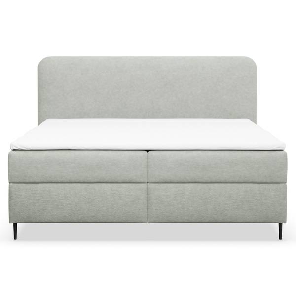 Boxspringbett CARBALLA Grau - Chenille - 202 x 104 x 209 cm
