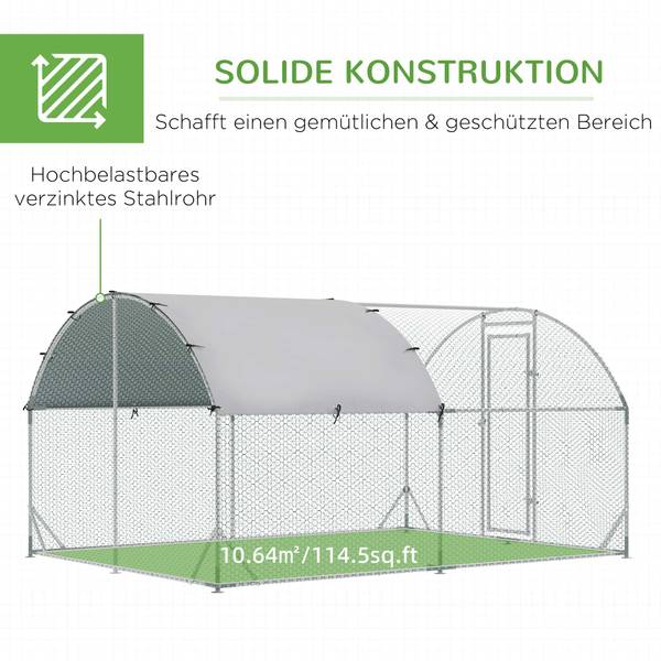 Hühnerstall BB7137 Silber - Metall - 38 x 18 x 195 cm