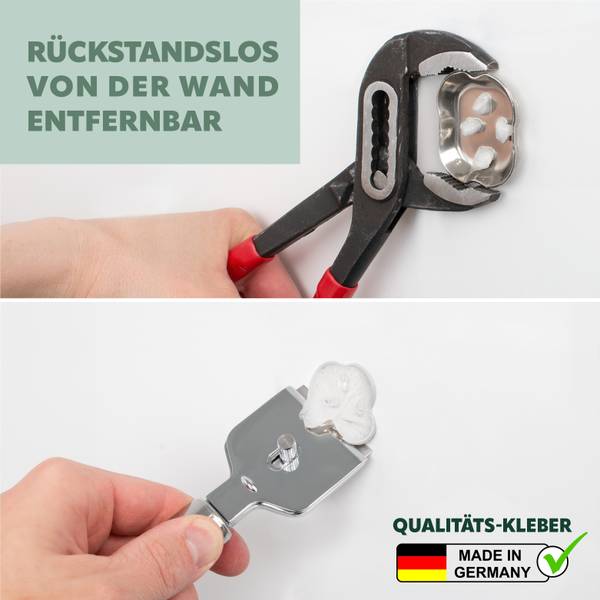 Glasablage Lucente inkl. Klebe Set Silber - Metall - 46 x 6 x 13 cm