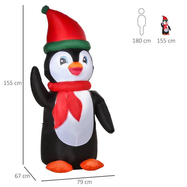 Weihnachts-Pinguin 844-428 Weiß - Textil - 67 x 155 x 79 cm
