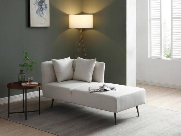 Recamiere ohne Schlaffunktion NAPASA Weiß - Textil - 82 x 77 x 162 cm