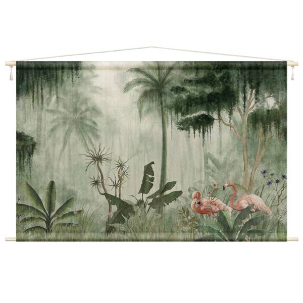 Wandteppich Flamingos im Dschungel 145 x 95 cm