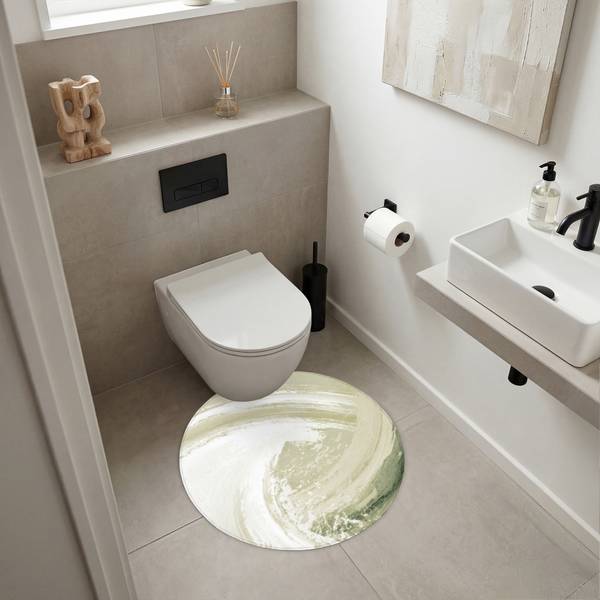 BADEMATTE Wirbel Grün - Microfaser - 70 x 70 x 1 cm