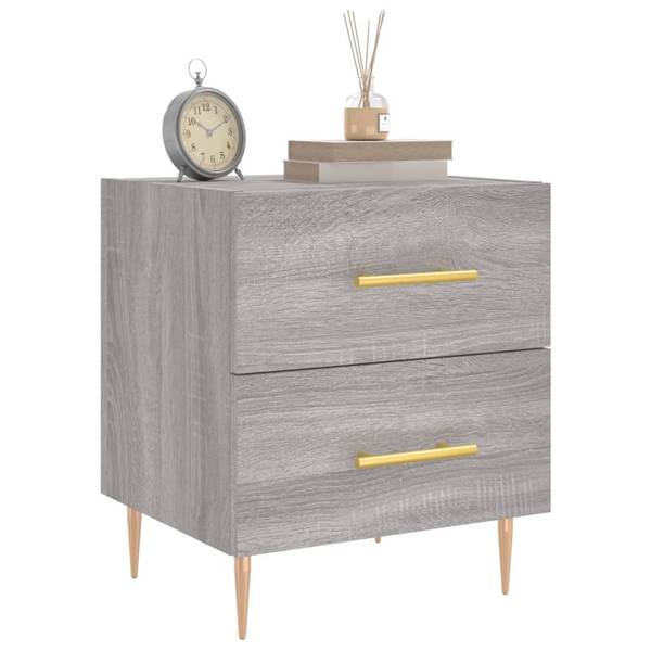 Nachttisch DE492 Grau - Holzwerkstoff - 40 x 48 x 35 cm