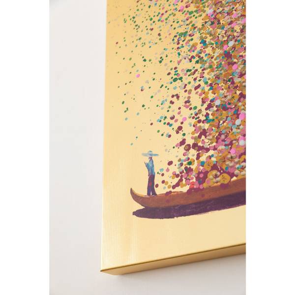 Leinwandbild Touched Flower Boat Pink - Baumwollstoff - 80 x 100 x 4 cm