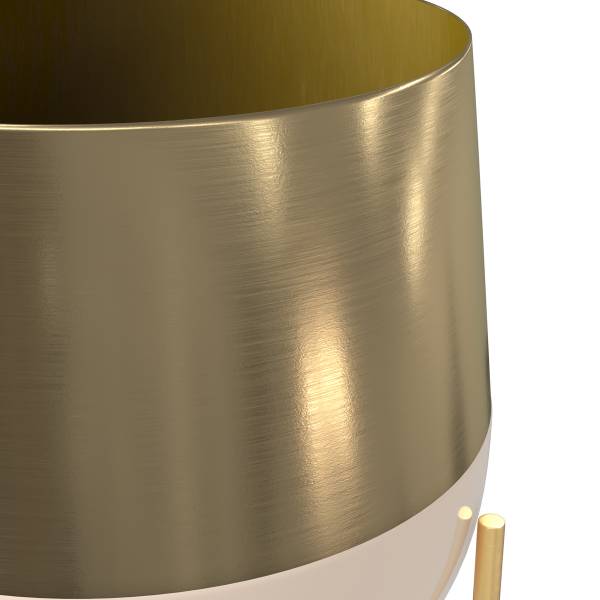 Cache-pot en métal rose clair et laiton Rose foncé - Métal - 19 x 26 x 19 cm