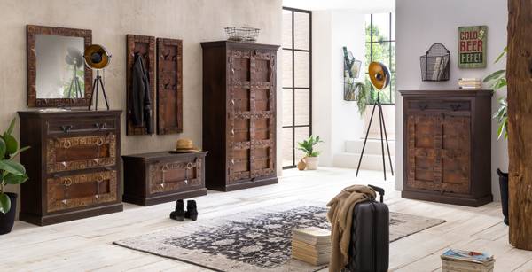 ALMIRAH Schrank Braun - Massivholz - 100 x 180 x 45 cm