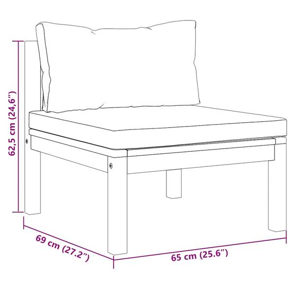 Loungebank 3011220-6 set van 2 bruin - crèmewit - wit