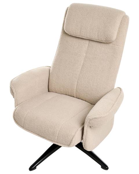 Fauteuil de relaxation GERAS Beige - Noir - Fibres naturelles - 81 x 86 x 89 cm