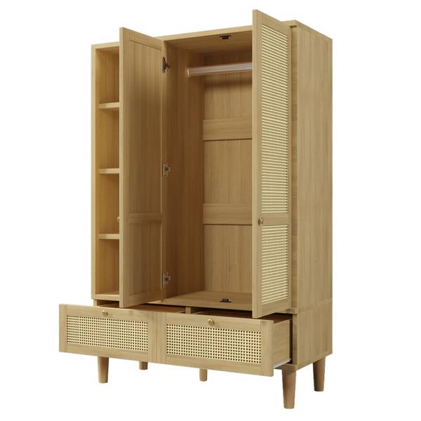Kleiderschrank NaturWoody Ⅴ Braun - Holzwerkstoff - 50 x 180 x 120 cm