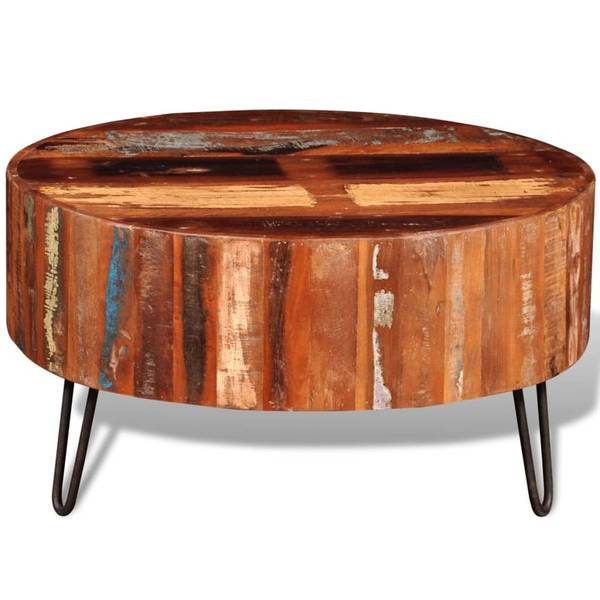 Couchtisch Altholz Rund Braun - Holzwerkstoff - 20 x 38 x 70 cm