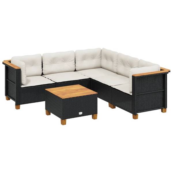 Loungeset 3036245-1 set van 6 zwart - staal - 63 x 62 x 63 cm