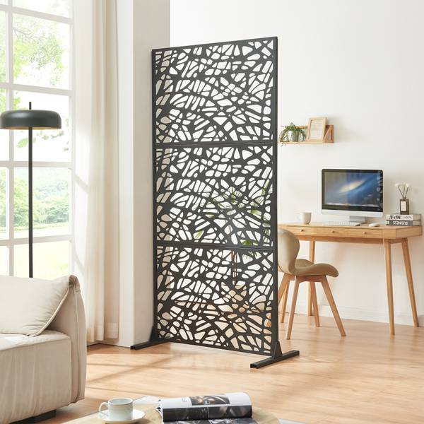 Raumteiler Poskind Schwarz - Stahl - 100 x 200 x 50 cm