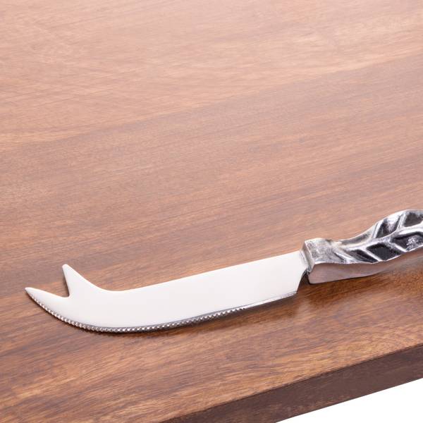 Planche avec couteau (2pcs) Marron - En partie en bois massif - 33 x 5 x 33 cm