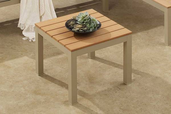 Gartentisch ORLANDO LOUNGE Braun - Aluminium - 60 x 42 x 60 cm