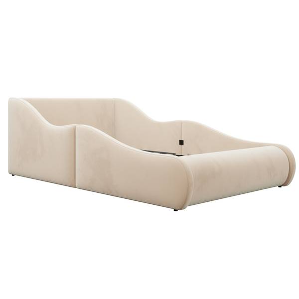 Polsterbett Muses Ⅰ Beige - Holzwerkstoff - Textil - 99 x 59 x 212 cm