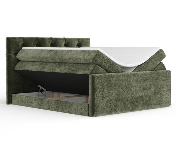 Boxspringbett Hugo Olivgrün - Liegefläche Breite: 180 cm