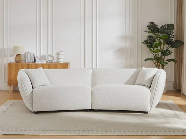 Sofa ohne Schlafmöglichkeit LUCAMO Beige - Textil - 95 x 73 x 248 cm