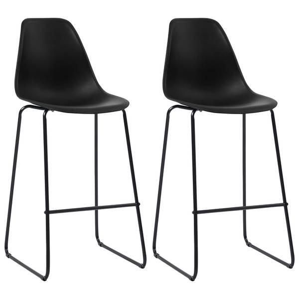 Barstuhl 299436 (2er Set) Schwarz - Metall - Kunststoff - 48 x 112 x 57 cm