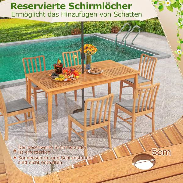 Gartentisch TI94191DE 90 x 76 x 170 cm