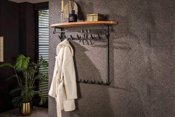 Garderobe LUANA Schwarz - Metall - 100 x 80 x 30 cm