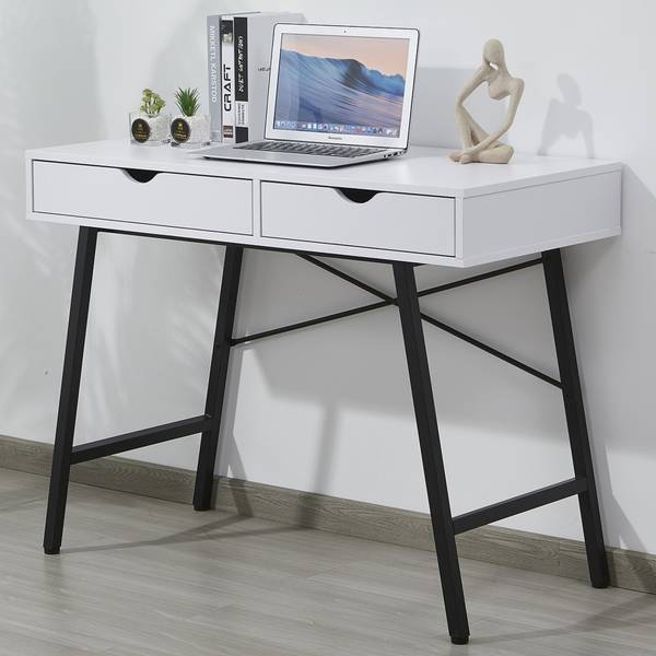 Schreibtisch BOSTON mit Schublade Weiß - Holzwerkstoff - 50 x 151 x 120 cm