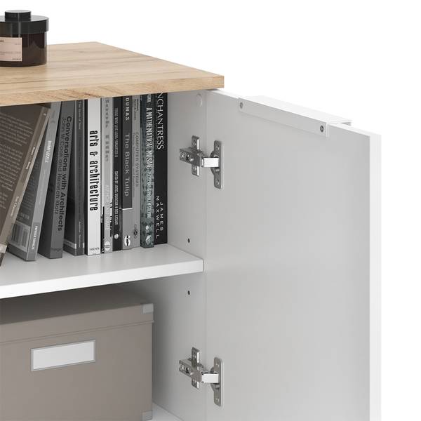 Kommode Wido 51708 Reinweiß - Eiche Sonoma Dekor - Weiß