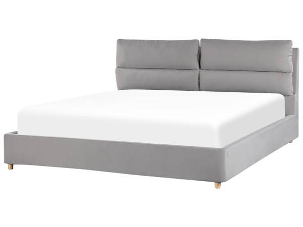 Lit double BATILLY Gris - Gris lumineux - 194 x 224 cm