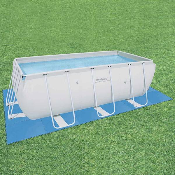 Pool-Bodenschutz 3202411 (8er Set) Blau - Polyethylen - 50 x 1 x 50 cm