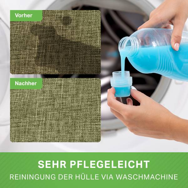 Indoor Sitzsack XL "Home Linen“ + Hocker Grün