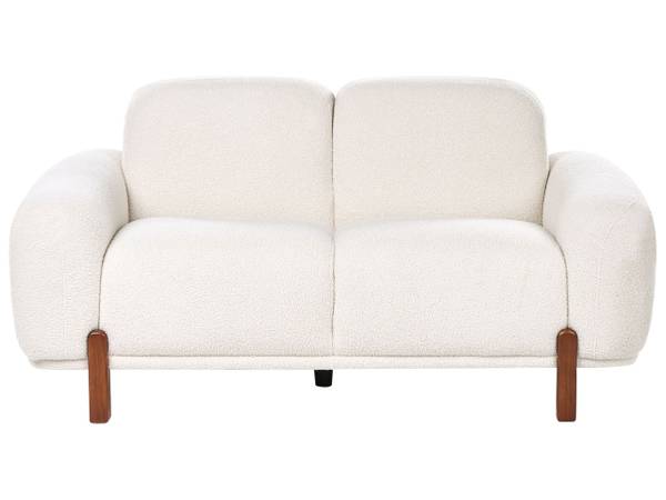 2-Sitzer Sofa ODNES Braun - Weiß - Bambus - 168 x 81 x 90 cm