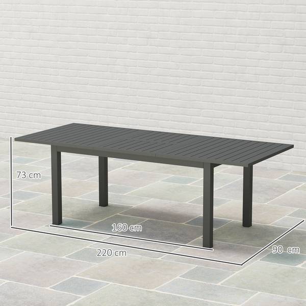 Gartentisch BB5356 Grau - Metall - 90 x 73 x 220 cm