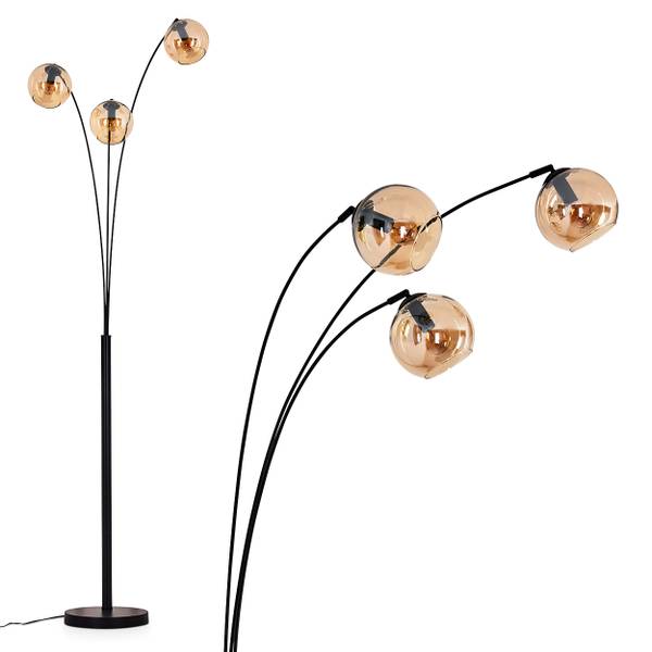 Stehlampe Cesaro Orange - Aluminium - Klarglas - 72 x 210 x 35 cm