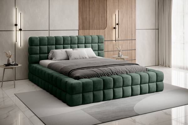 Bett Dario Grün - Stahl - 224 x 104 x 244 cm